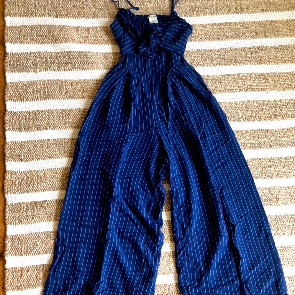 Wide leg one piece jumpsuit